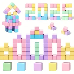 Magnetic Set for Kids, Macaron Magnetic Building Blocks, Large Cubes, Bright Colors, Educational Pre-School Learning Toy, Perfect Holiday Gift