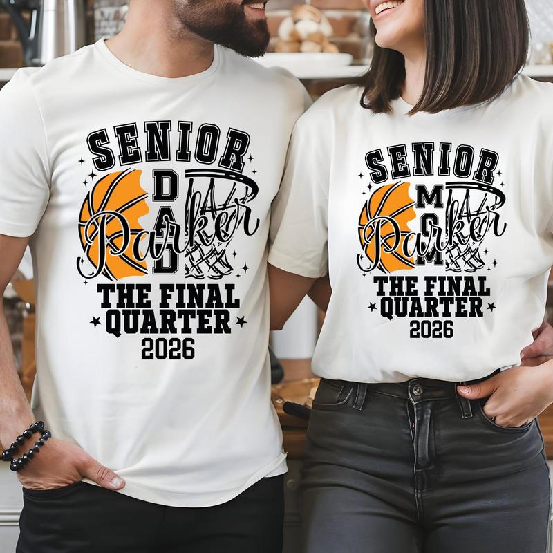 Senior Dad & Senior Mom Shirt 2026, Basketball Senior Parent Sweatshirt, The Final Quarter Tee, Matching Graduation Tee, Full Colors
