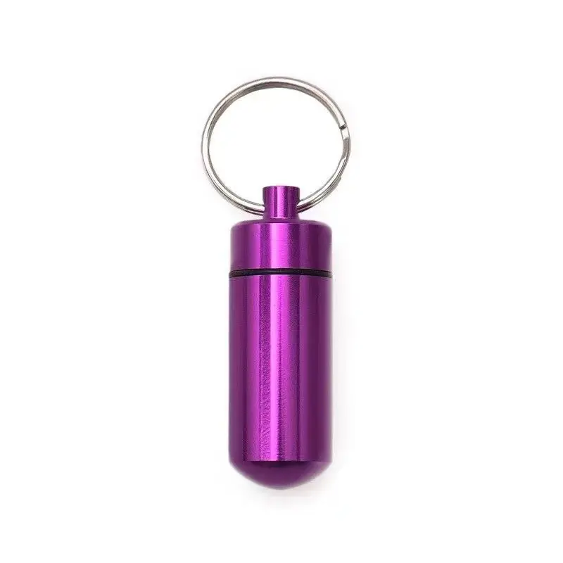 Outdoor Medicine Bottle, Aluminum Alloy Keychain Hanging Bottle, Mini Waterproof Small Medicine Can, Portable First Aid Pill Bottle, Sealed Can Bottle, Canister, Plastic Canister Jar