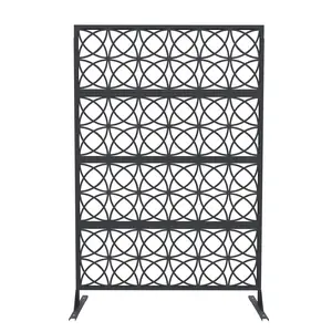 70x46 in Metal Privacy Screen Panel, Freestanding Outdoor Decorative Divider for Patio, Deck & Garden