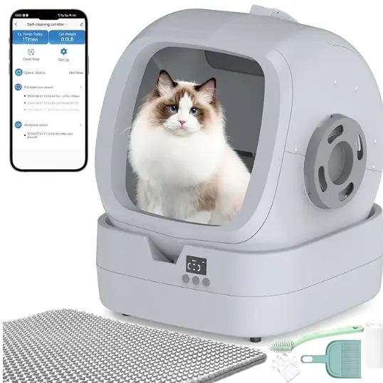 Grey Smart Round Litter Box
