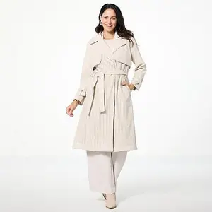 GREY by Jhoan Sebastian Grey Perforated Faux Leather Trench