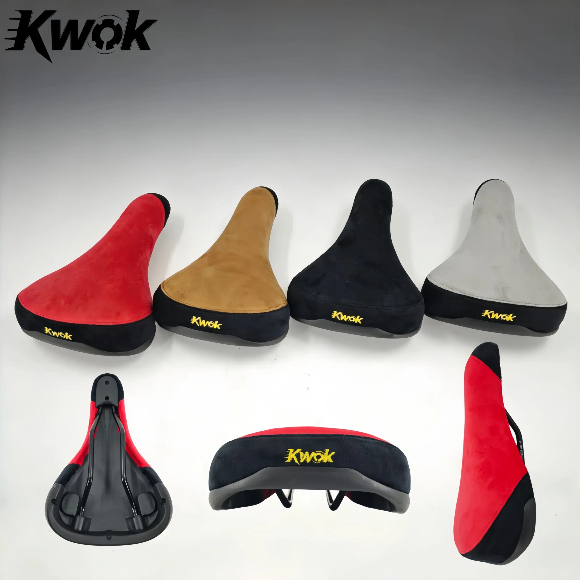 Kwok Bmx Mud Race Dirt Bike Seat Cushion, Bicycle Seat Cushion, Vintage Velvet Fabric, Ultra-Light Soft Comfort, Pivot Chair, Breathable Design, lannelette Bike Seats Embroidery Logo, Mountain Ebike