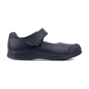 Pediped Becky Flex Navy Mary Jane Shoes with Bow Flexible Rubber Sole & Breathable Leather Lining for Active School Days