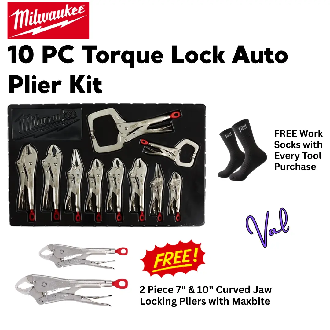 Milwaukee 10 PC Torque Lock Auto Plier Kit Milwaukee 10 PC Torque Lock Auto Plier Kit