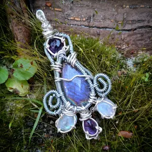 "Purple Goddess" - Wire Wrapped Crystal Pendant Necklace