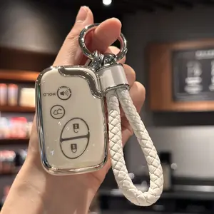 TPU Car Key Ring Case with Woven Lanyard Keychain for Lexus GX460 RX350 ES350 IS250 LX570 IS350 Gs430 GS300 GS450h-Protective Case with Stand Accessories