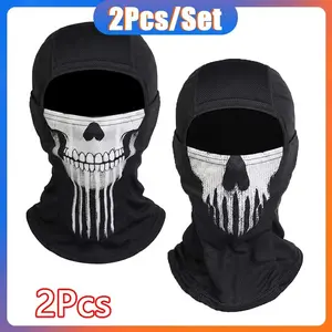 Balaclava Blackout Hat 2PCS Skull Party Style Sunscreen Breathable Camping Outdoor Hat Combination