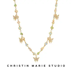 Cotton Candy Butterfly Necklace