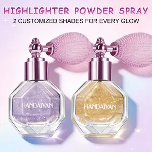 Handaiyan Glitter Powder Spray, Loose Shimmer Highlighter with Sparkle Effect for Face/Body/Hair, Single Ingredient Champagne Gold Cosmetic, Easy-to-Clean Highlighting Makeup, Ideal Gift