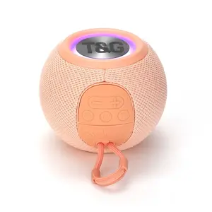 TG337 circular fabric Bluetooth speaker, wireless plug-in small speaker, subwoofer, portable mini Bluetooth speaker,support TF and USB