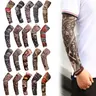 10-Piece Universal Arm Cooling Protective Sleeves - UPF UV Protection, Flexible Nylon-Spandex, One Size, Stylish Tattoo Look, Golf/Cycling Accessory, All-Season Outdoor Sports Gear