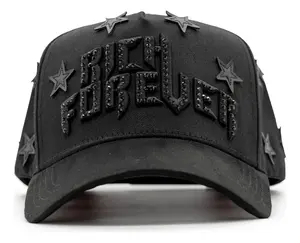 Hats Rich Forever / Chrome Quality G5 Black Adjustable Smooth