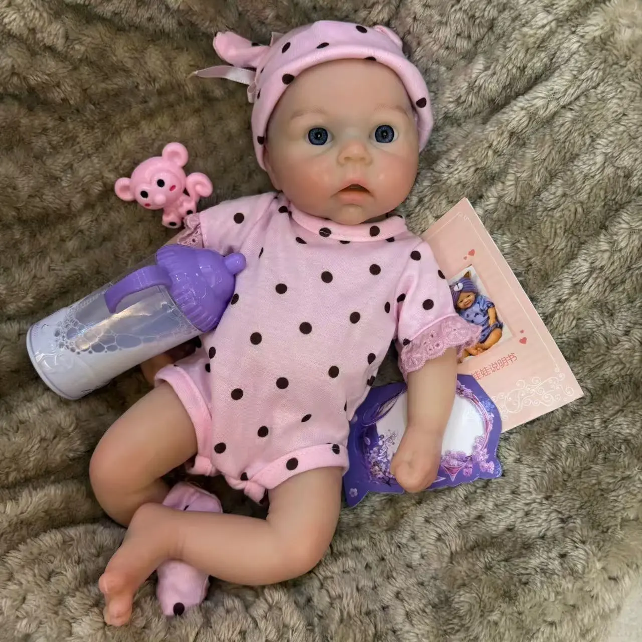 Reborn Baby Doll 12.99 Inch Full Body Soft Silicone Realistic Newborn Girl with Birth Certificate & AccessoriesPerfect Christmas Gift for Kids Over 3 Years Old