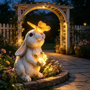 Modern Solar Power Landscape Light Decorative Resin Light Garden Lights Rabbits/Cats Shape For Garden Wedding Present Solar Patio Light With LED