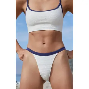 Pacsun Women's Ivory Thea Scrunch High Cut Bikini Bottom