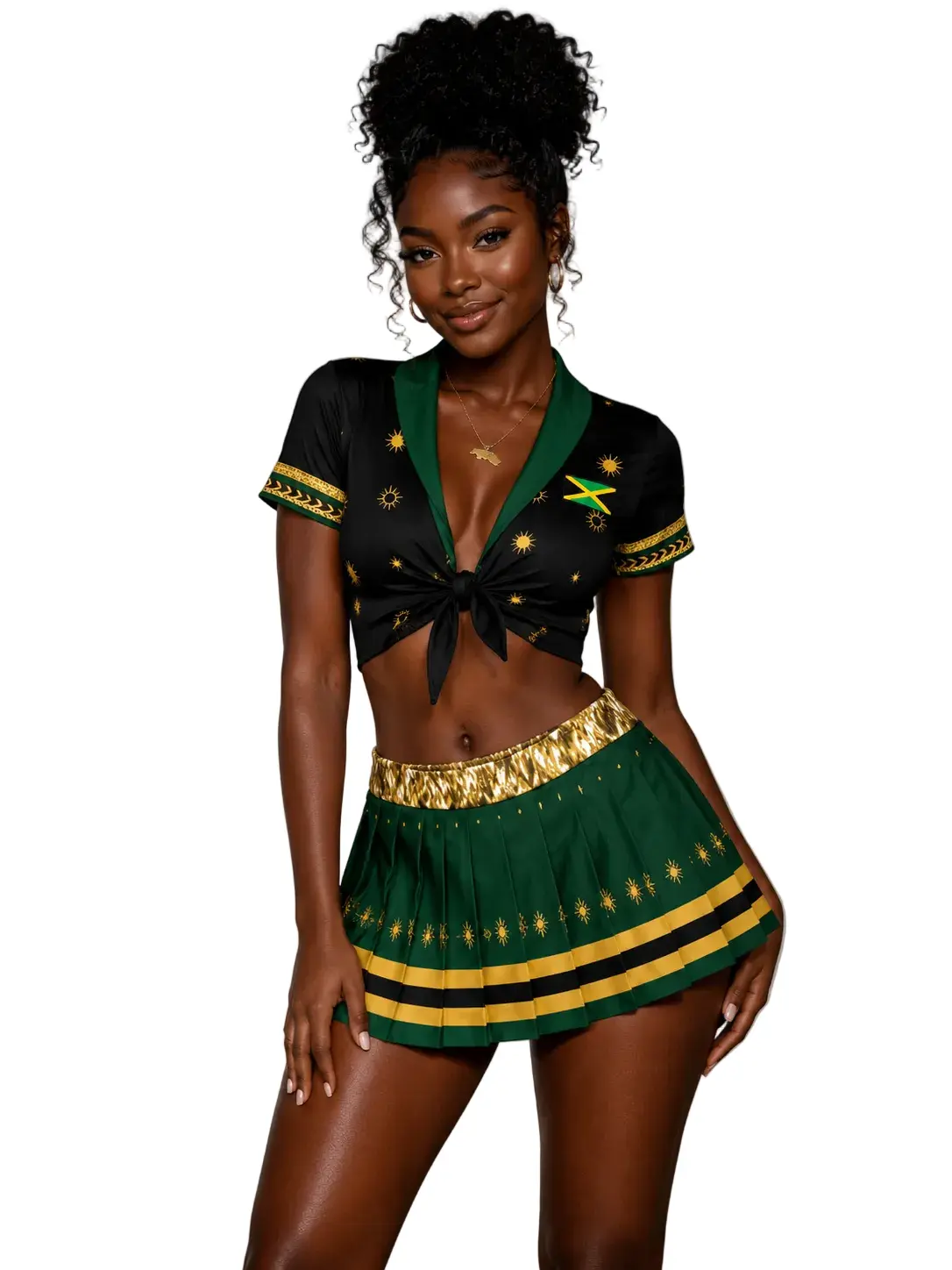 Women's Fitted Luxury Sports Cheerleading Outfit, Professional Sports Clothing for Cheerleading Activities