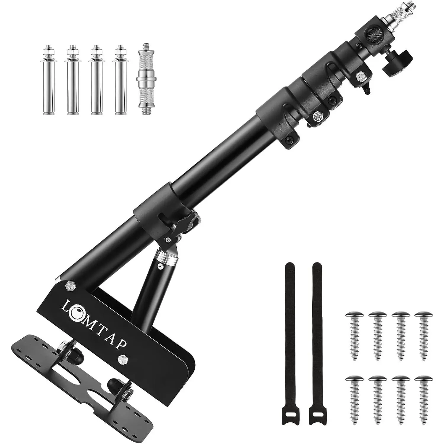 Ring Light Wall Mount Adjustable 45.7" Boom Arm Stand for Photography Lighting Studio, Camera Triangle Wall Mount, Sturdy Alloy Support for Salon, Tatto Light, Barber Shop, Strobe