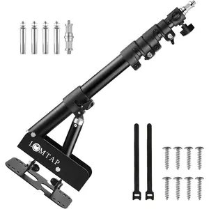 Ring Light Wall Mount Adjustable 45.7" Boom Arm Stand for Photography Lighting Studio, Camera Triangle Wall Mount, Sturdy Alloy Support for Salon, Tatto Light, Barber Shop, Strobe