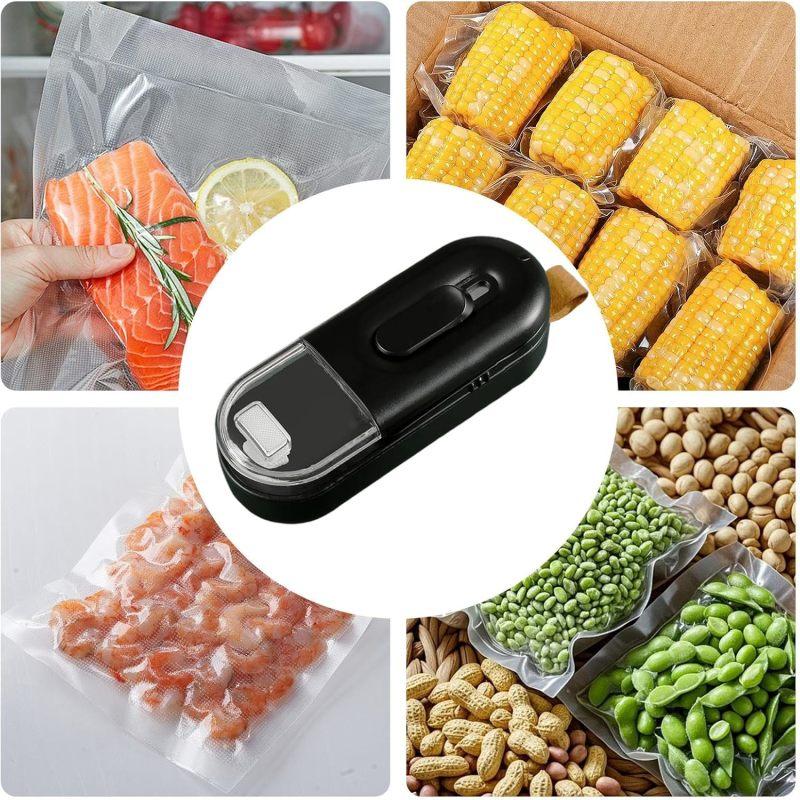 2-in-1 Handheld Heat Vacuum Sealer with Cutter – Portable Bag Resealing Machine for Plastic Food Storage Bags