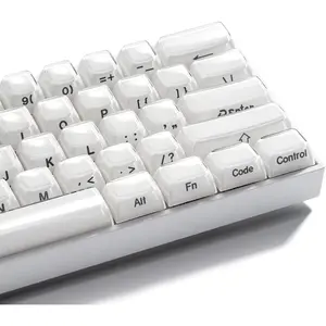 XVX White Keycaps,  Jelly Keyboard Key caps OEM Profile Side Printed Keycap Set Compatible with 61/68/84/87/98/100 ANSI Layout MX Switches Mechanical Keyboard