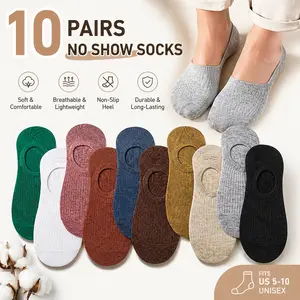 10 Pairs Women's No Show Socks, Breathable Ribbed Low Cut Invisible Socks for Sneakers and Flats, Assorted Earth Tone Colors  women socks tiktokshopspringglowup