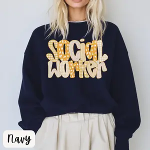 Gingham Social Worker T-Shirt / Sweatshirt & Hoodie ,Social Work Is My Jam TShirt, School Counselor tee,Therapist , Cotton Fabric