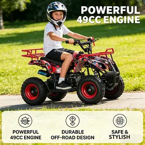 Kids Outdoor Mini ATV Quad Model Bike-Stable Structure Safe Riding Toy 4-Wheeler Dirt Bike Toy Kids Outdoor Toy For Outdoor play Park riding Backyard Fun Birthday gift & Graduation Gift Manual Toy Car Classic Toy Car Mini Moto Toy Car