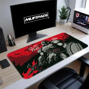 [SALE UP TO 45%] Doom Slayer Desk Mat _ Gaming Mouse Pad, Hell Knight Warrior Battlestation Setup