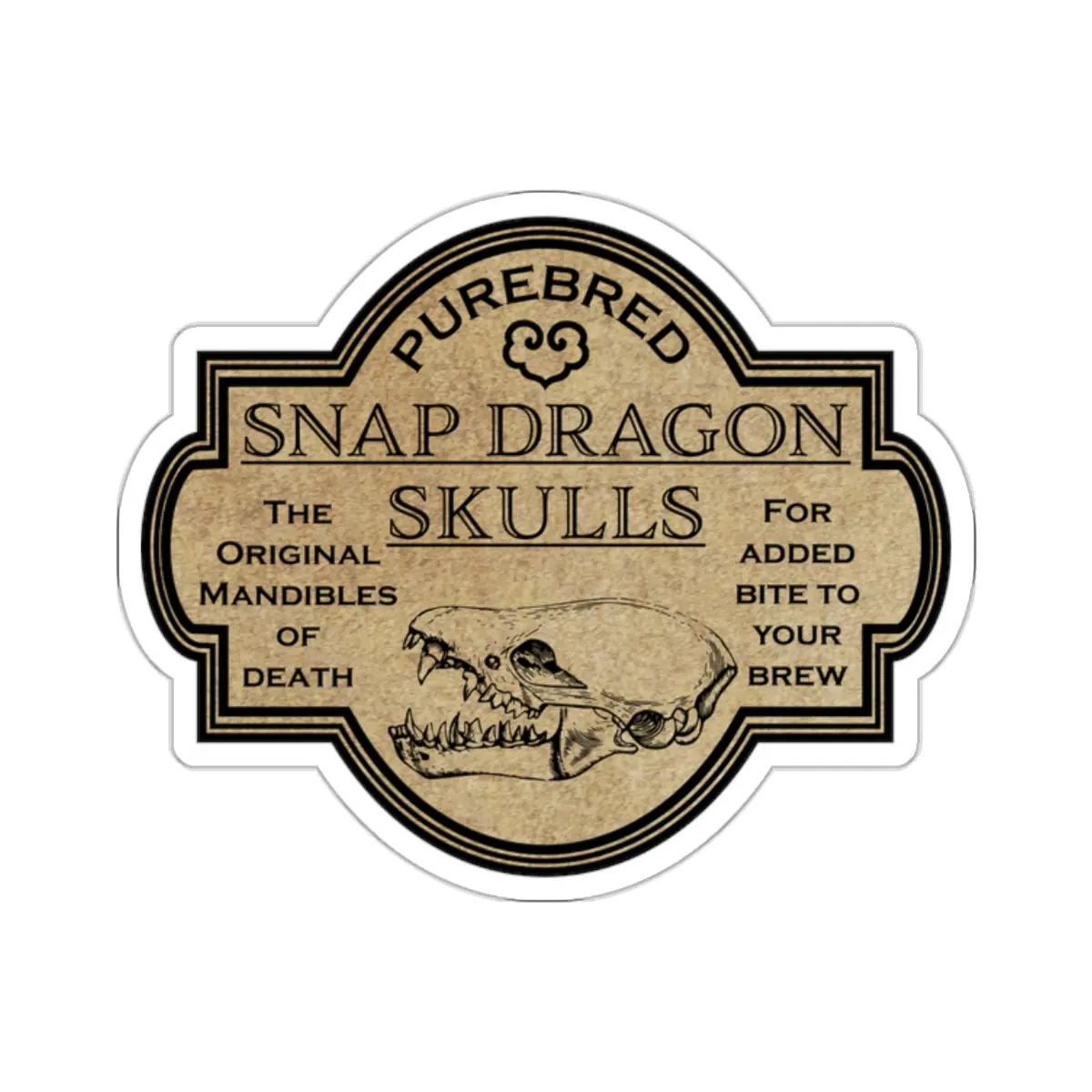 Snap Dragon Skulls Apothecary Label