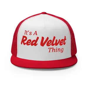 It's A Red Velvet Thing Embroidered Trucker Hat White Blue Red Green One Size Gingers Are Black