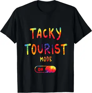 100% Cotton Funny Tourist Costume Tie Dye Tacky Traveler Tacky Tourist T-Shirt