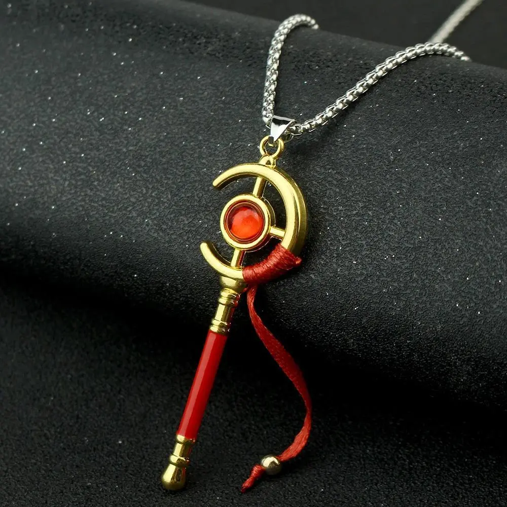 Crystal Frieren: Beyond Journey's End Japanese Anime Magic Wand Pendant Necklace, Unisex Metal Coating Costume Jewelry Necklace, Fashion Jewelry Accessories Keychain Gift