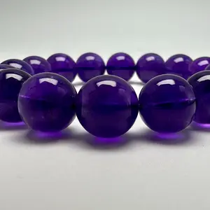 $28 for 1 count 12mm Beads Natual Amethyst Bracelet purple violet colour reduce anxiety better sleep birthday gift for girl friend wife birthstone energy crystals bracelets