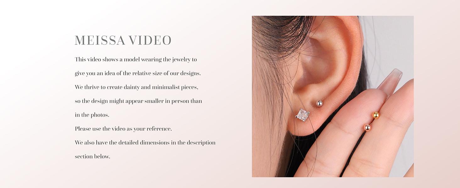 Meissa Simple Ball Screw Back Earrings S925 Silver Studs Dainty Minimalist Unisex Safety Cartilage Ball Earrings for Multi Piercings Tongue Lip Eyebrow Staple Stackable Hypoallergenic Comfort Sleep-On Jewelry Gift for Her Him Adults Christmas