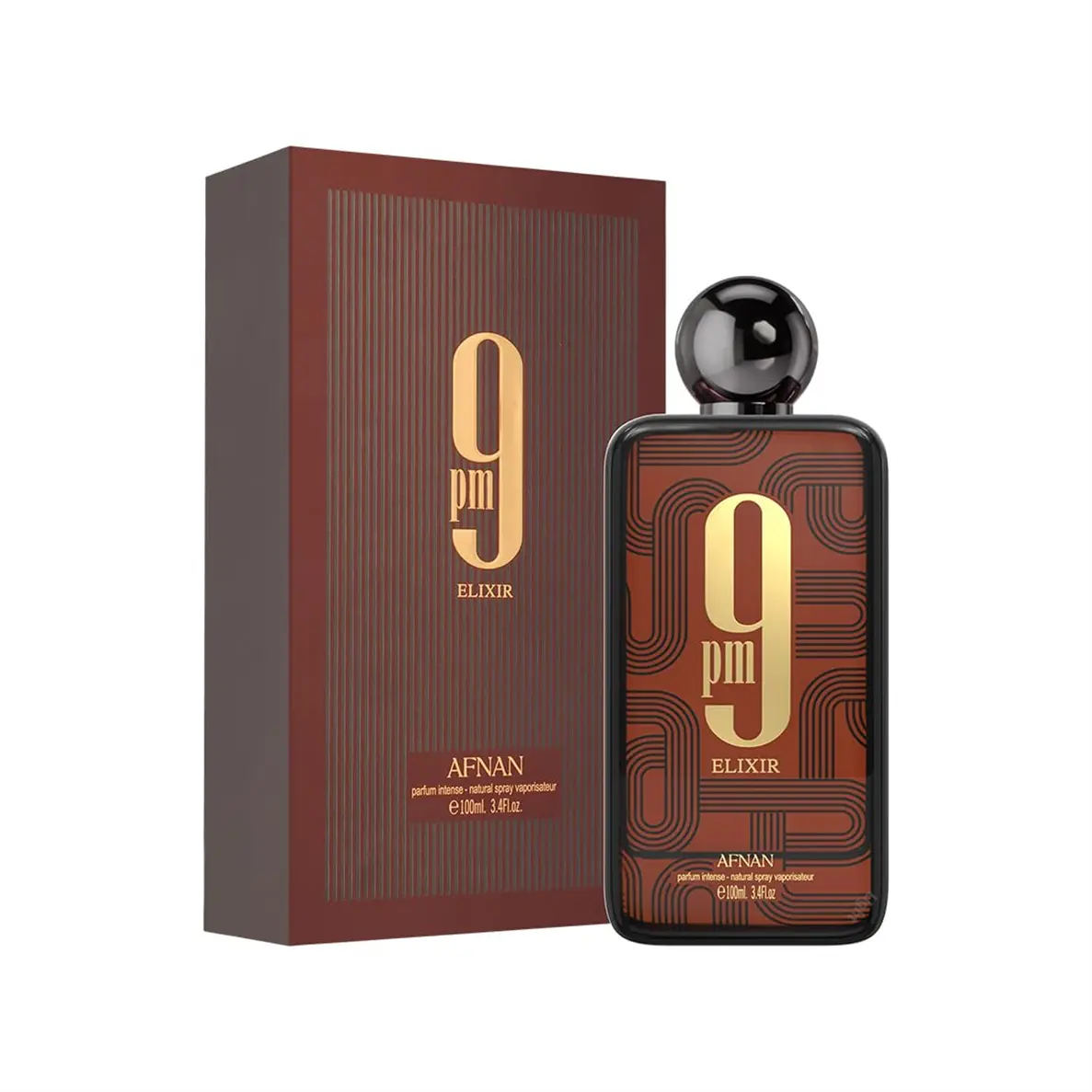 Afnan 9 PM Elixir Unisex Extrait De Parfum,Long-Lasting Fragrance 3.4 Fl. Oz
