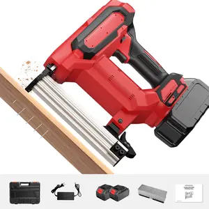SHEKAR Cordless Brad Nailer Electric Nail Gun with 2× 21V Batteries & Charger, 5000pcs Nails 90 Nails/Min Single/Continuous 2 Firing Modes for Upholstery, Family DIY, Cupboard, Woodworking #Summervibes fathersdaygift