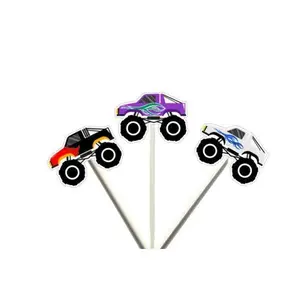 Monster Truck Cupcake Toppers, Monster Truck Cake Toppers, Monster Truck Birthday, Monster Truck Colorful - Item# 3820716P