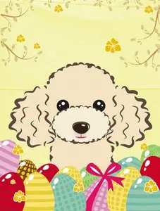 212 MAIN Double-Sided Rectangular Buff Poodle Easter Garden Flag, 15x11 in Outdoor Decor for Easter Egg Hunt Events