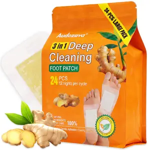 Bamboo Vinegar Foot Pads with Ginger & Mugwort, Premium Overnight Herbal Foot Patches for Tired Feet, Warm Comfort & Fresh-Feeling Feet