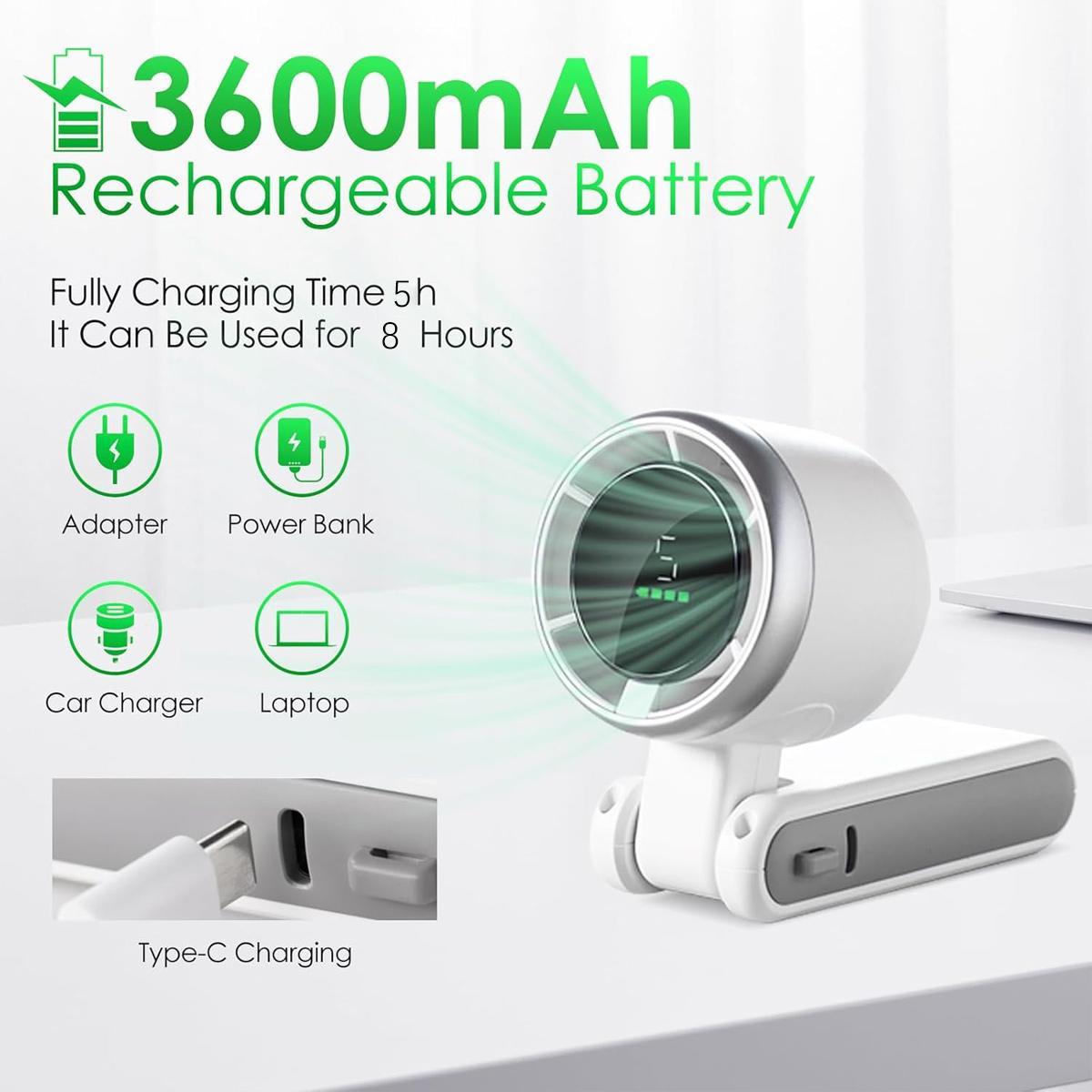 Portable Handheld Turbo Fan, 5 Gear Wind,4000mAh Battery Operated, Up to 10 Working Hours, 3 IN 1 Hand Fan Rechargeable with Air Turbo Tech Cooling Fan for Outdoor Activities, Travel, Working #SummerWins #DealsForYouDays