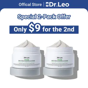 【On Sale】Dr.Leo 2Pcs Set White Clay Gentle Cleansing Mask Deep Cleansing Oil Control Blackhead Whitehead Remover Anti-acne -100g*2 Affordable Skincare for Sensitive Skin Purifying Effective