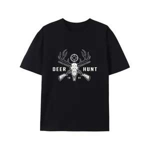 180gDeer Hunt Style Graphic Print T Shirt