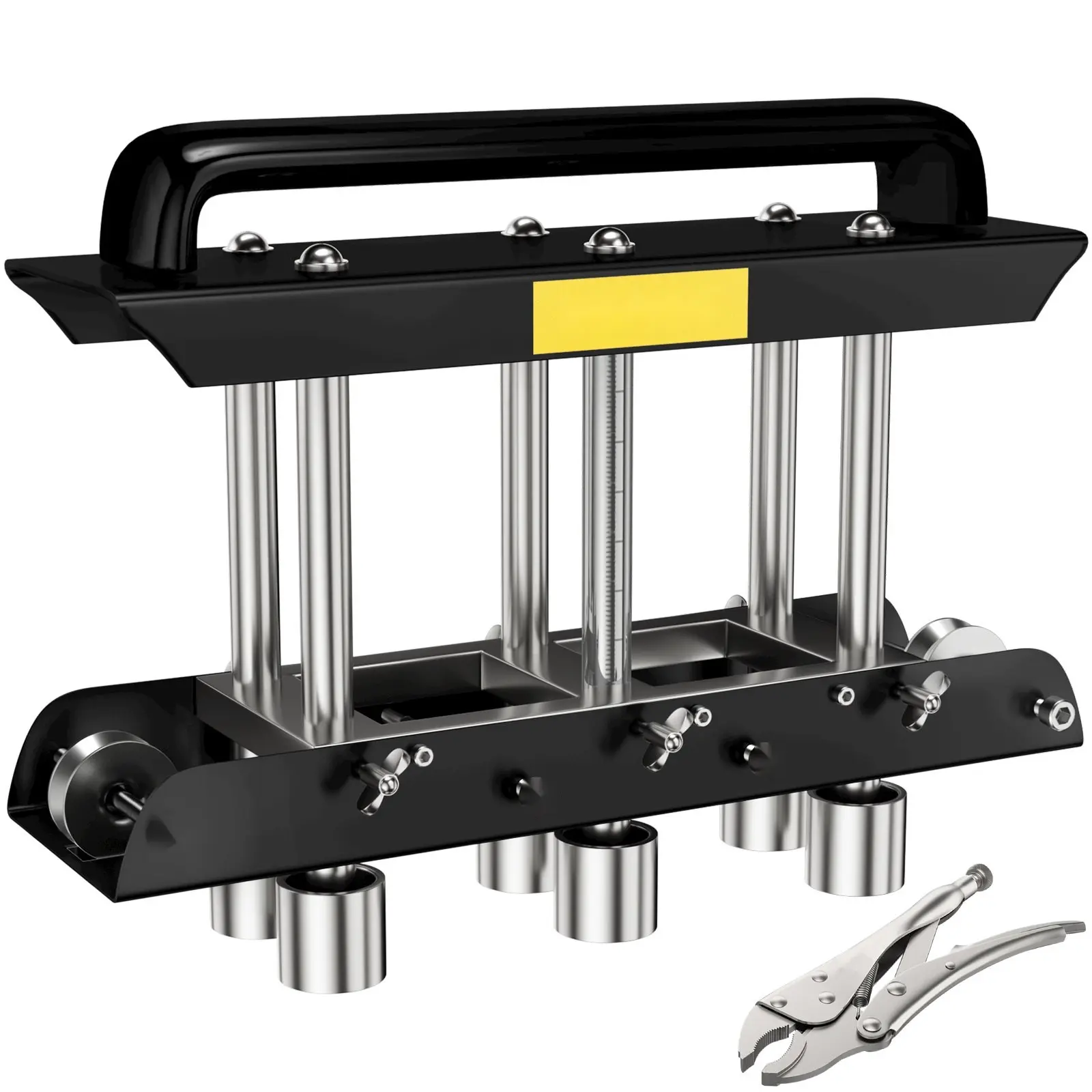 Three-Station Edge Roller with Large Radius, 0-90 Degree Bending Tool and Sheet Metal Brake for Clean Crisp Bends, Adjustable 0.63in to 5.7in Bends in 30-19 Gauge Steel, Ideal for Metal Roofing and Sheet Metal Projects