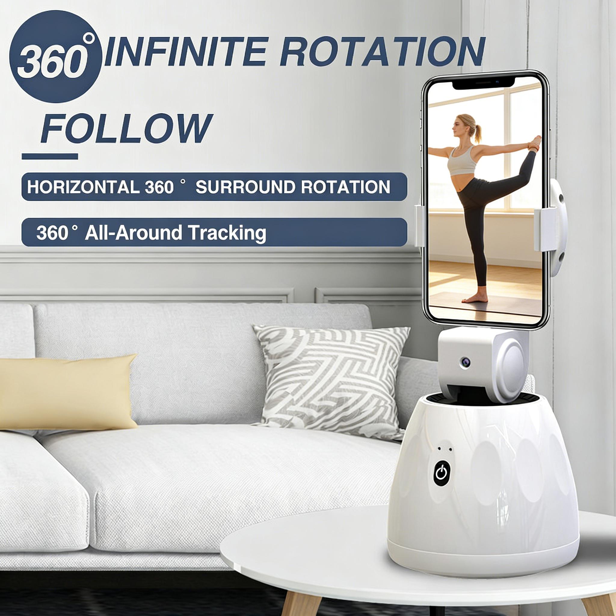 Q3 AI Auto Face Tracking Tripod (No App Needed) - 360° Smart Rotating Phone Mount with Extra Wide Angle & Gesture Control, Hands-Free Camera Stand for TikTok Live, Vlogging & Content Creator Essentials Bluetooth,Smartphone, Selfie