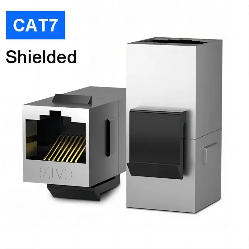 Zoerax 24-Pack CAT7 Coupler RJ45 Keystone Shielded Coupler, Shielded Female to Female RJ45 Inline Coupler Keystone Jack