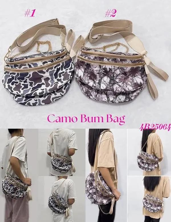 Women's Trendy Camouflage Crossbody Bum Bag Camo Style Large Capacity