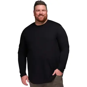 STRONGSIZE Men's Big and Tall Long Sleeve T-Shirts – Stretch Cotton Long Sleeve Tee – Longer Length Crewneck Sizes XL–8XL