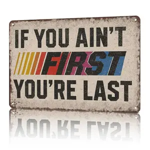 2D Flat Funny Vintage Metal Sign 8x12 Inch - Competitive Racing Quote - Durable Aluminum Resists Bending, Pre-Drilled Holes, Rust & Stains - Wall Decor for Home Office, Man Cave, Garage, Bar Hanging