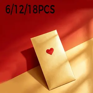 High-Quality Valentine's Day Envelopes, Foil Design, Crown and Cake Elements, Perfect for New Year, Birthday, Festival Gifts